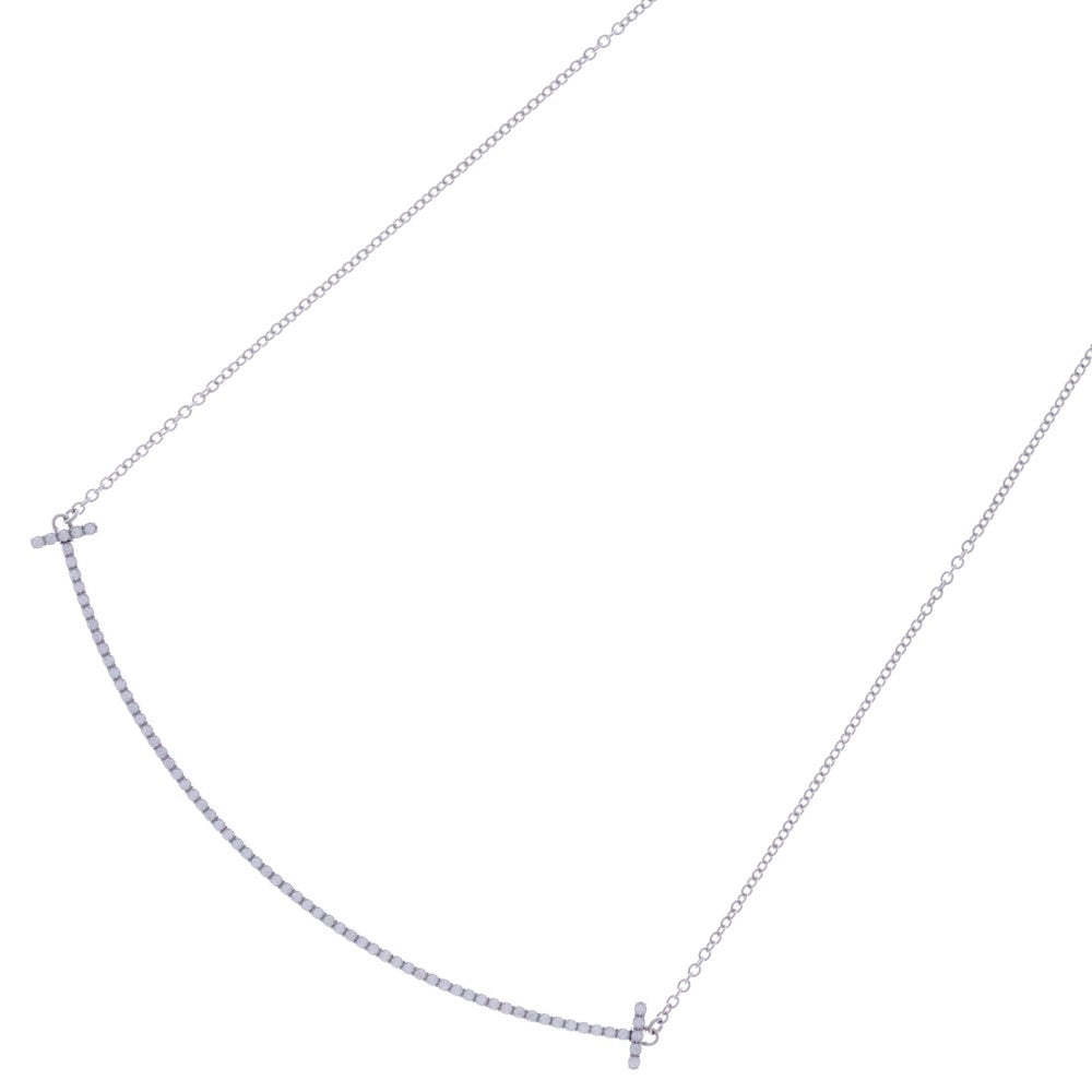 美品　ティファニー　Tスマイルラージネックレス　ダイヤ 18KPG 60011654(34946086) Tスマイル (ラージ) ダイヤ ネックレス 新品