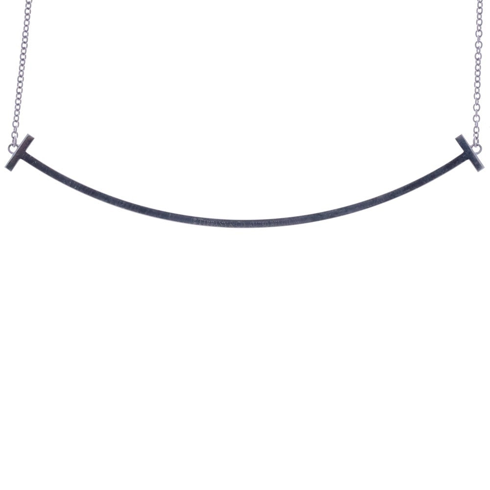 TIFFANY & Co.(ティファニー) Tスマイル ラージ ダイヤモンド ネックレス K18WG ホワイトゴールド