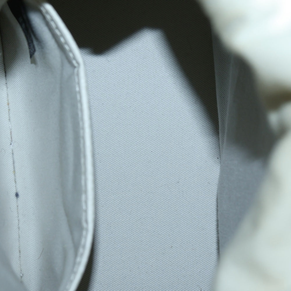 Maison Margiela 0(メゾンマルジェラ) 5AC レザー キャンバス ドローストリング 2WAY ハンド ショルダーバッグ シルバー金具 ホワイト SB3WD0005 P4348