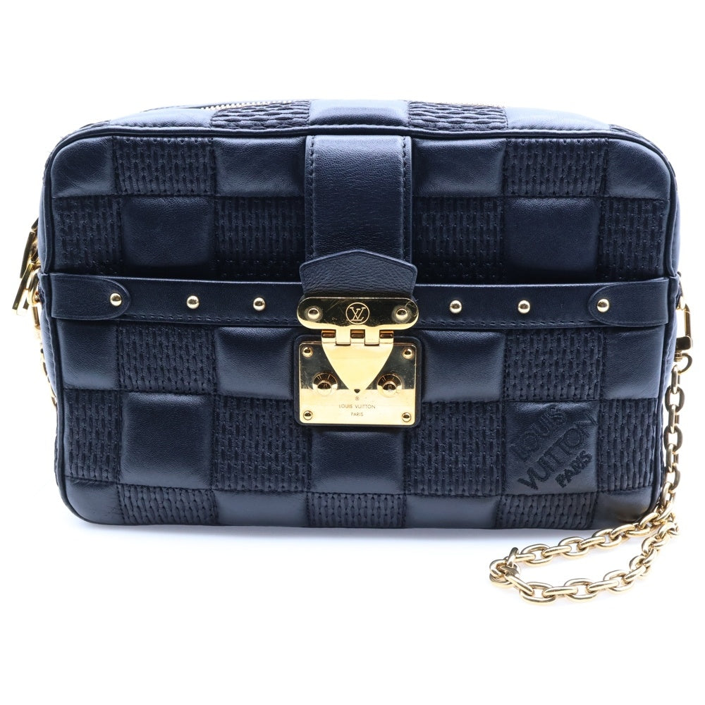 LOUIS VUITTON(ルイヴィトン) トロカMM ダミエ キルト ラムスキン レザー 2WAY チェーン ショルダーバッグ ゴールド金具 ブラック M59114