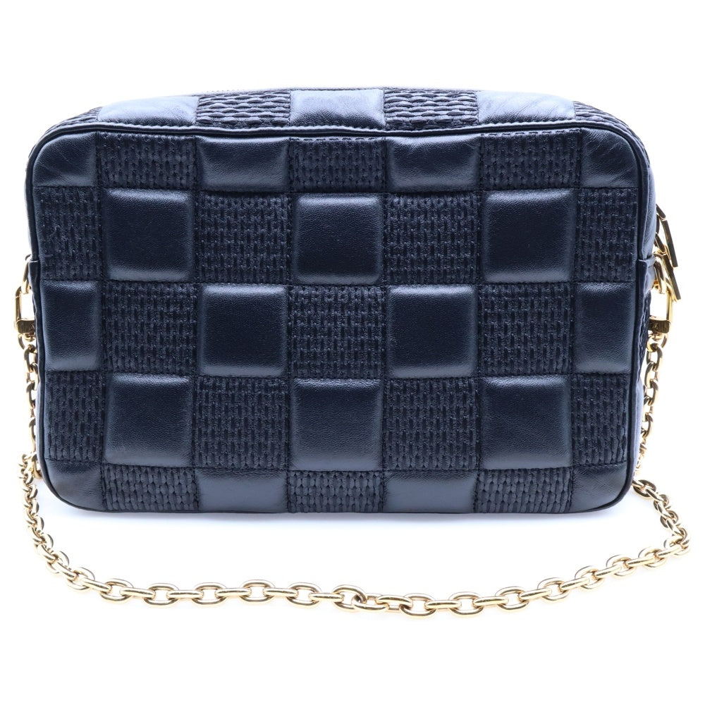 LOUIS VUITTON(ルイヴィトン) トロカMM ダミエ キルト ラムスキン レザー 2WAY チェーン ショルダーバッグ ゴールド金具 ブラック M59114