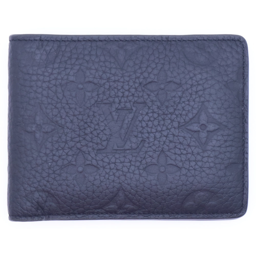 LOUIS VUITTON(ルイヴィトン) ポルトフォイユ ミュルティプル モノグラム トリヨン ノワール エンボスレザー コンパクトウォレット 二つ折り財布 札入れ カードケース ブラック M82072