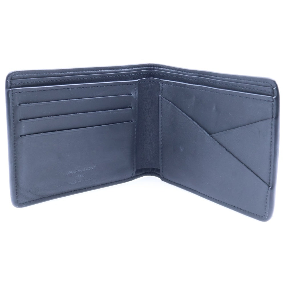 LOUIS VUITTON(ルイヴィトン) ポルトフォイユ ミュルティプル モノグラム トリヨン ノワール エンボスレザー コンパクトウォレット 二つ折り財布 札入れ カードケース ブラック M82072