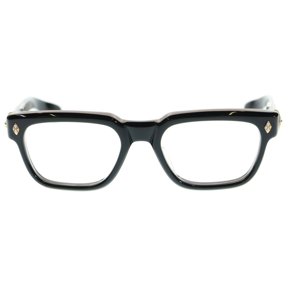 CHROME HEARTS(クロムハーツ) PEN15 クロステンプル スクエアフレーム クリアレンズ メガネ 眼鏡 アイウェア ブラック/ゴールド