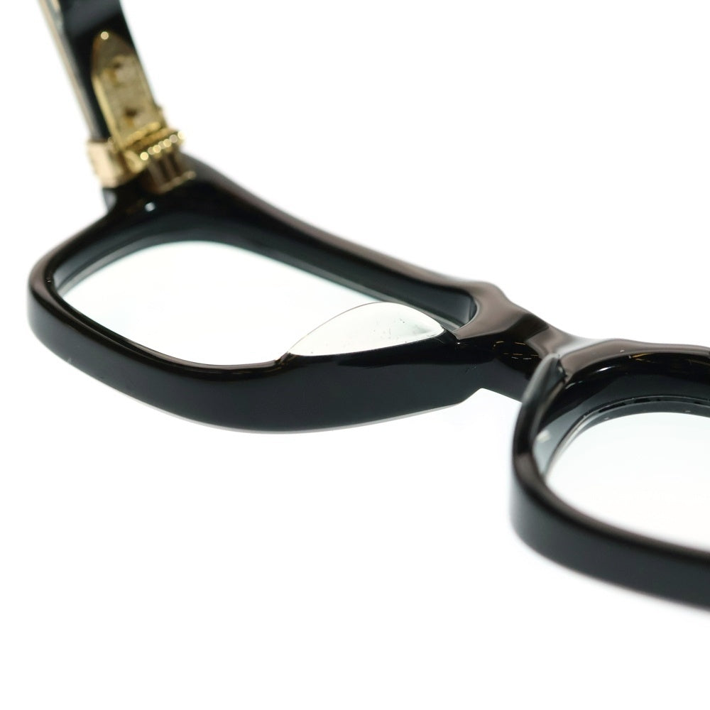 CHROME HEARTS(クロムハーツ) PEN15 クロステンプル スクエアフレーム クリアレンズ メガネ 眼鏡 アイウェア ブラック/ゴールド