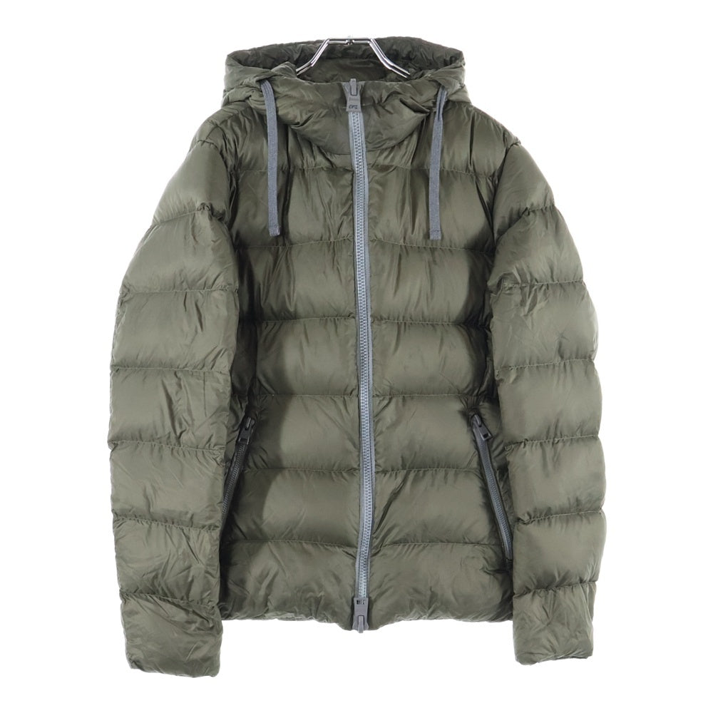 HERNO(ヘルノ) フーデッド ジップアップ ダウンジャケット カーキ レディース PI0676U