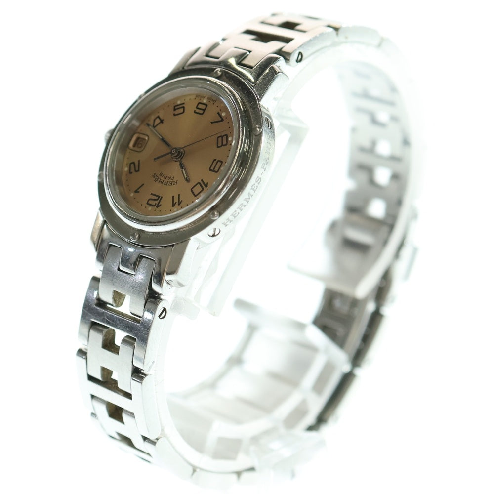 HERMES(エルメス) クリッパー ピンク文字盤 ステンレス SS/QZ 電池式 CL4.210 腕時計 レディース