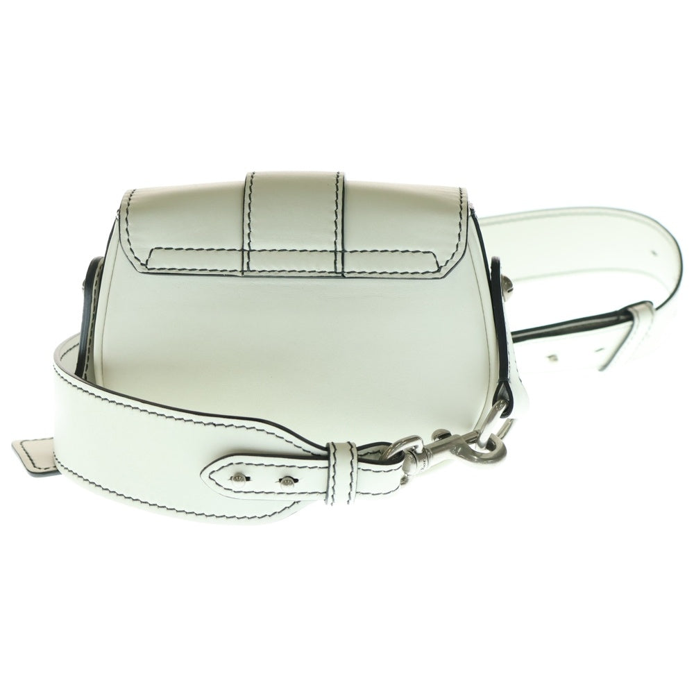 Christian Dior(クリスチャンディオール) D-FENCE スモール ショルダーバッグ ホワイト レザー