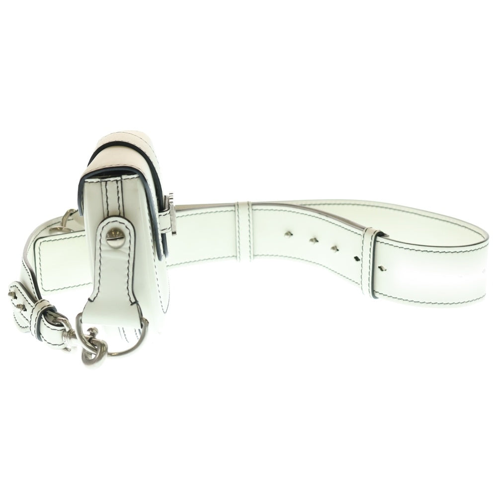 Christian Dior(クリスチャンディオール) D-FENCE スモール ショルダーバッグ ホワイト レザー