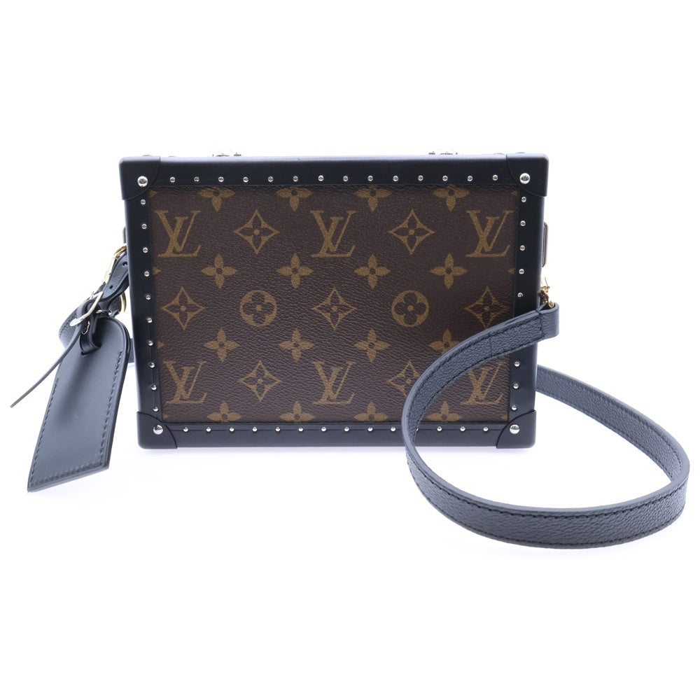 LOUIS VUITTON(ルイヴィトン) モノグラムマカサー クラッチ・ボックス ショルダーバッグ ミニバッグ ブラウン×ブラック レザー×PVC M20252 シルバー金具