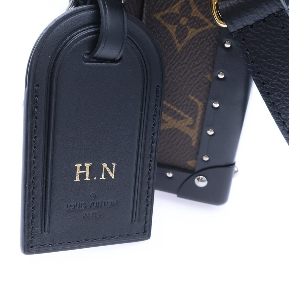 LOUIS VUITTON(ルイヴィトン) モノグラムマカサー クラッチ・ボックス ショルダーバッグ ミニバッグ ブラウン×ブラック レザー×PVC M20252 シルバー金具