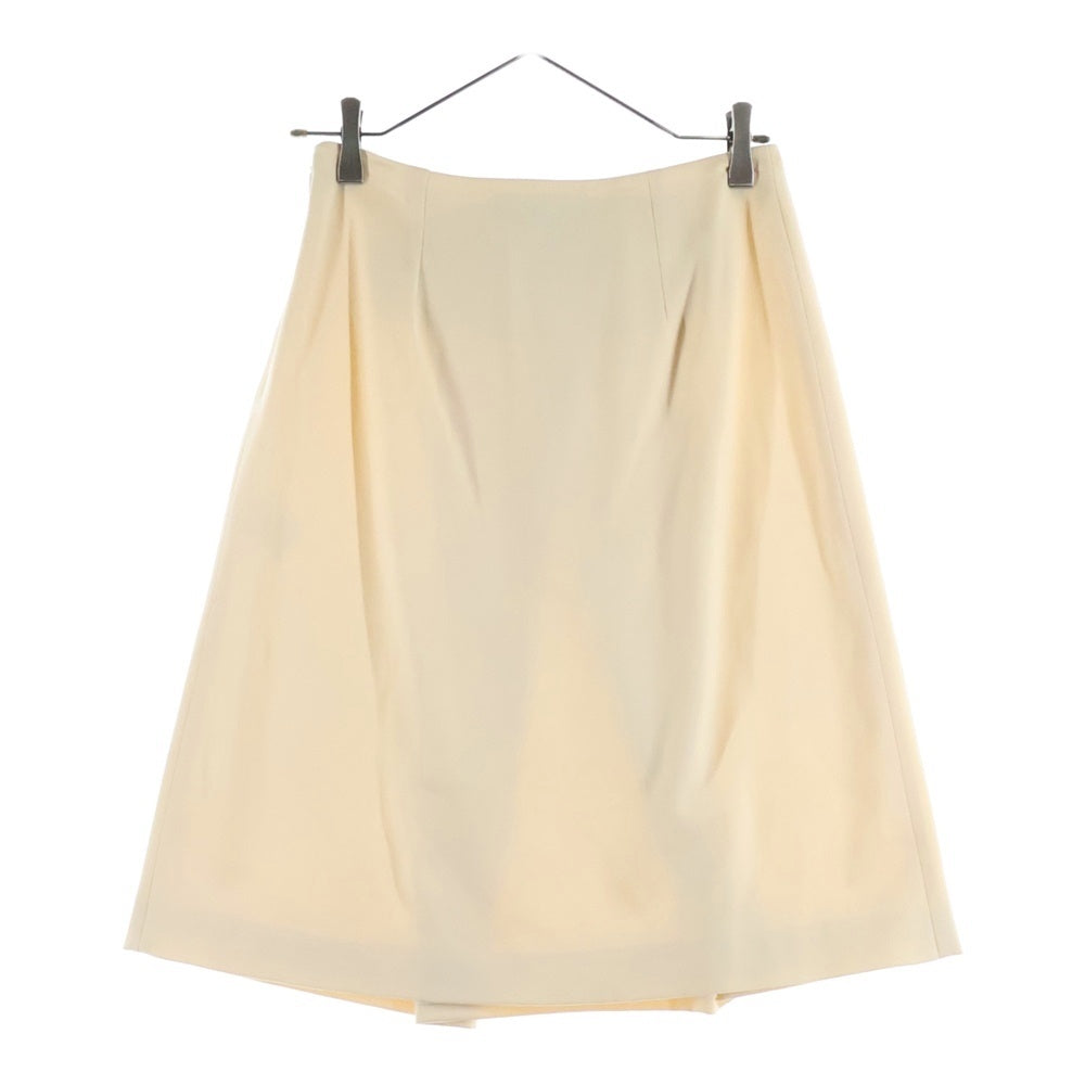 GUCCI(グッチ) パイソンレザー ベルトデザイン ギャザー ミディアム フレア スカート ベージュ レディース 165667