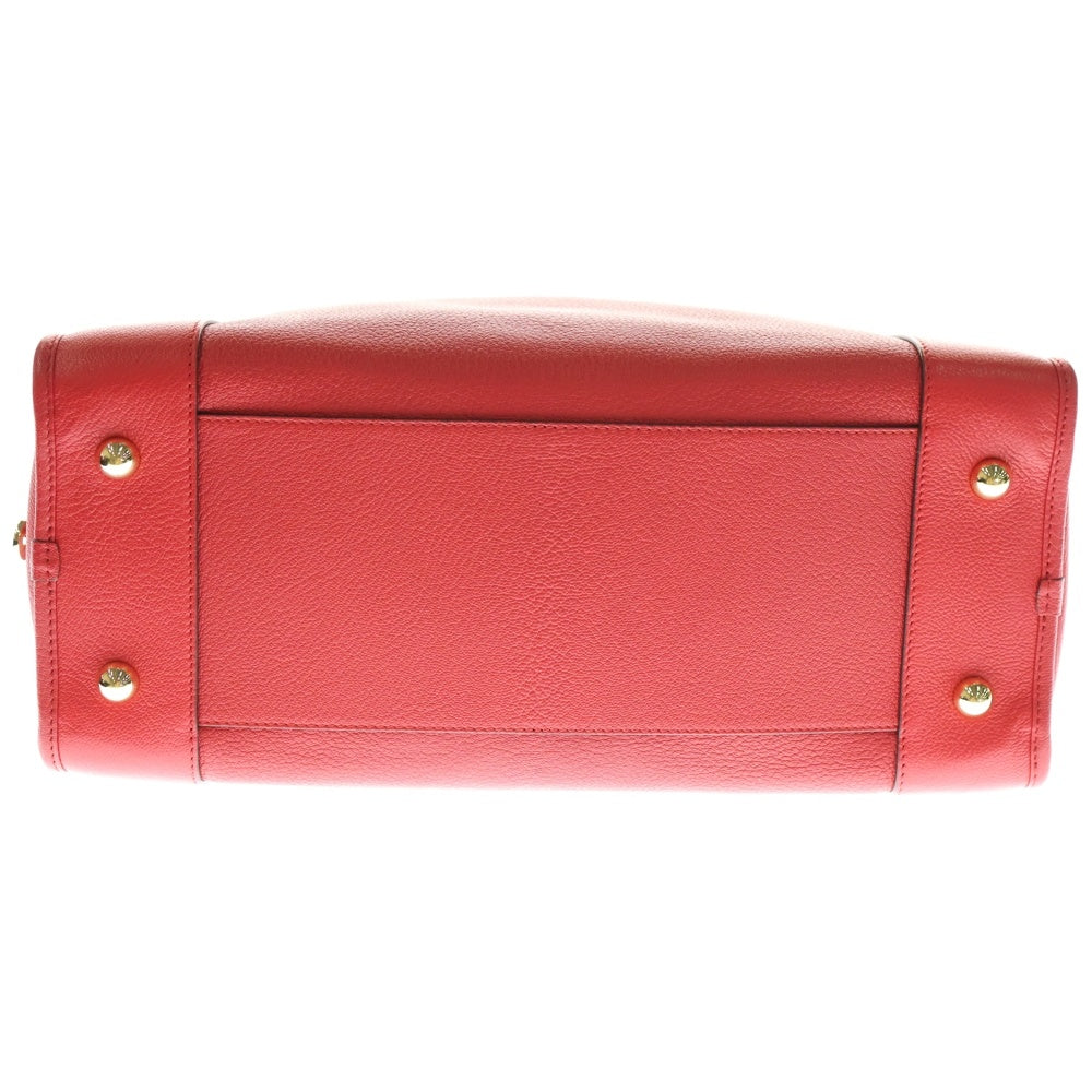 LOEWE(ロエベ) アマソナ36 ボストンバッグ ハンドバッグ アナグラム レッド レザー ゴールド金具