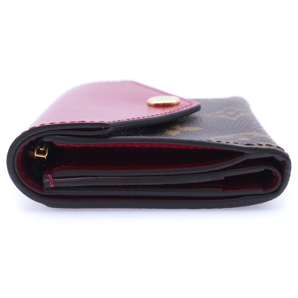 LOUIS VUITTON(ルイヴィトン) モノグラム ポルトフォイユ・ゾエ フューシャ 三つ折り財布 コンパクトウォレット ブラウン×ワインレッド PVC M62932 ゴールド金具