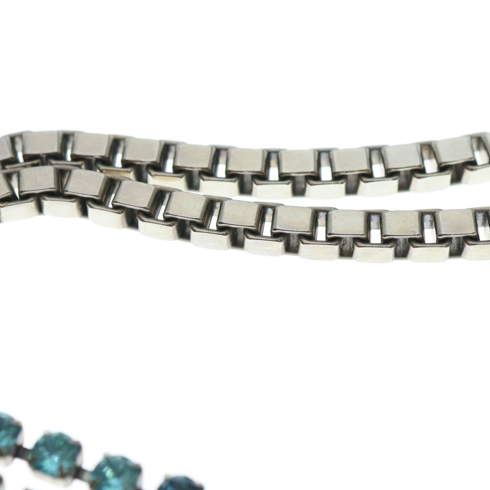 Christian Dior(クリスチャンディオール) CDロゴ ラインストーン レインボー チョーカー ネックレス チェーン シルバー GP