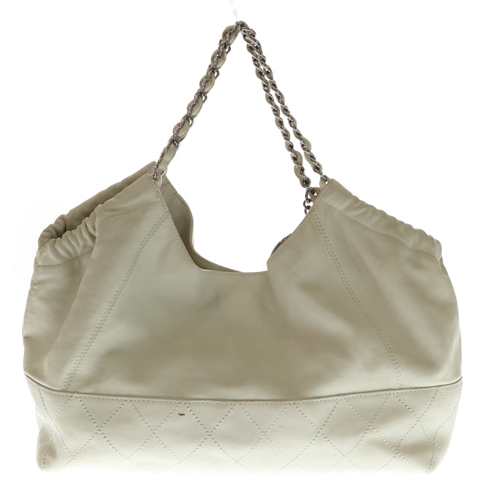 CHANEL(シャネル) ココカバス レザー ショルダーバッグ ハンドバッグ チェーンバッグ ホワイト レザー A33450 シルバー金具