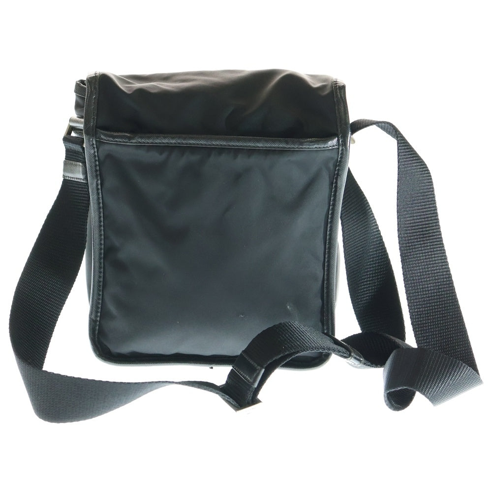 PRADA(プラダ) 三角ロゴ ショルダーバッグ ミニバッグ ブラック ナイロン×レザー シルバー金具