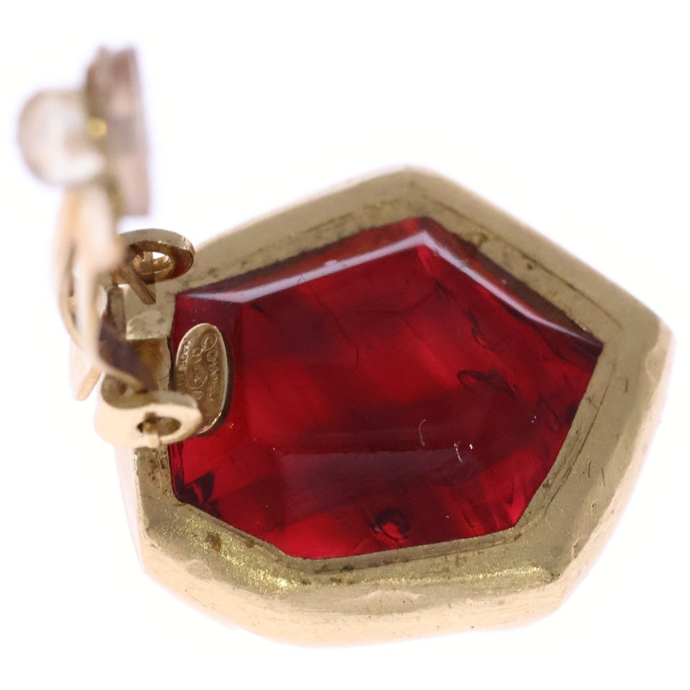 CHANEL(シャネル) ココマーク グリポア イヤリング 01A レッド×ゴールド GP