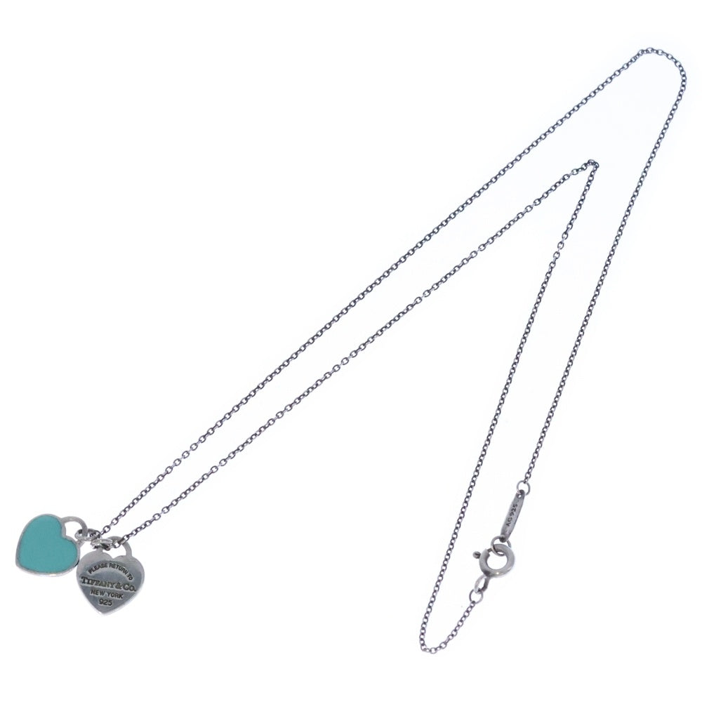 TIFFANY & Co.(ティファニー) リターントゥ ミニ ダブルハート ネックレス ブルー シルバー Ag925 SV