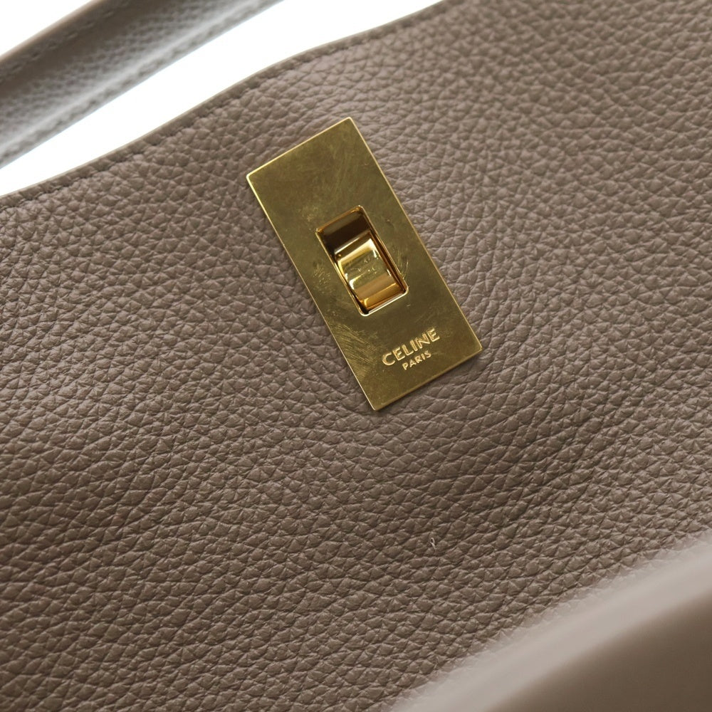 CELINE(セリーヌ) バケット16 セーズ ハンドバッグ トートバッグ グレージュ レザー 195573CR8 ゴールド金具