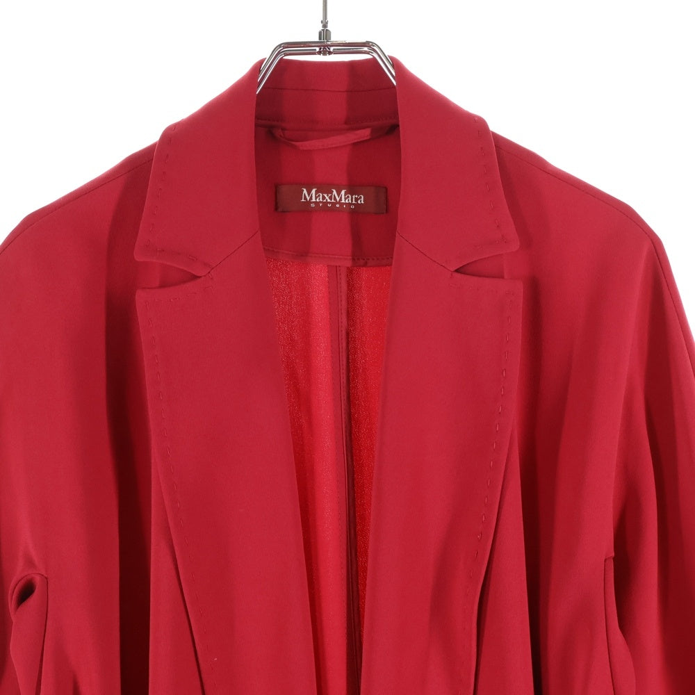 Max Mara(マックスマーラ) トリアセテート テーラードカラー ガウン ロング コート レッド レディース 612106976 07