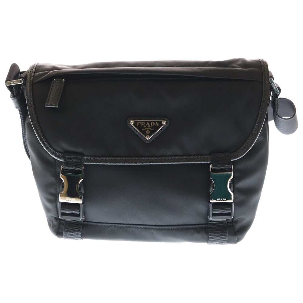 PRADA(プラダ) テスート リナイロン ショルダーバッグ ブラック ナイロン×レザー 2VD066 シルバー金具