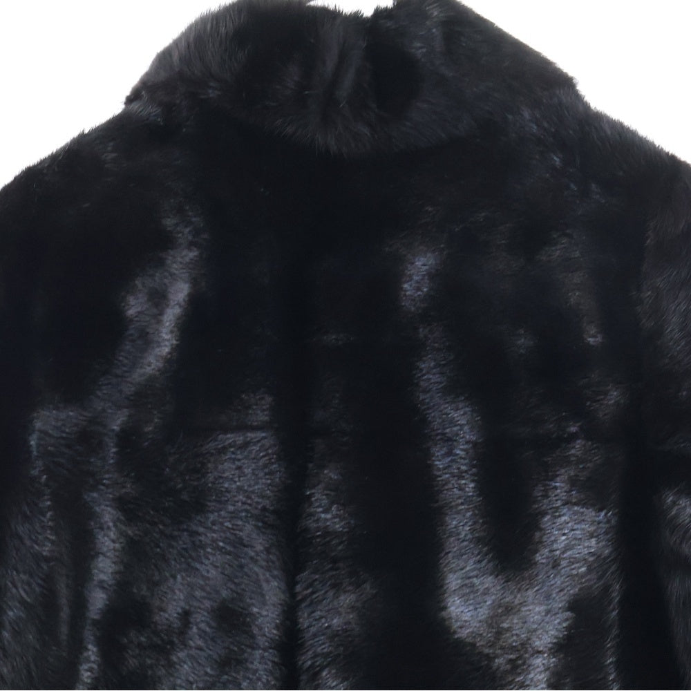 FENDI(フェンディ) ミンクファー フロントフック ステンカラーコート ブラック レディース