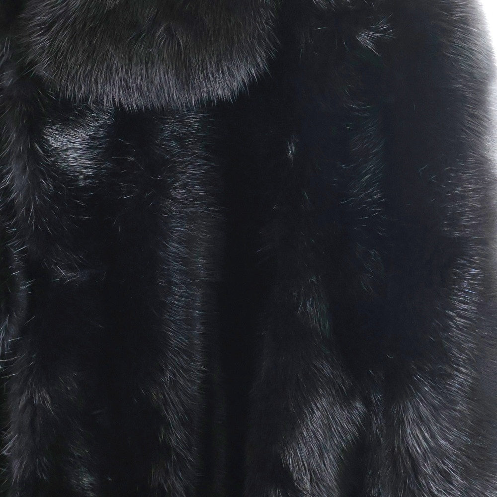 FENDI(フェンディ) ミンクファー フロントフック ステンカラーコート ブラック レディース