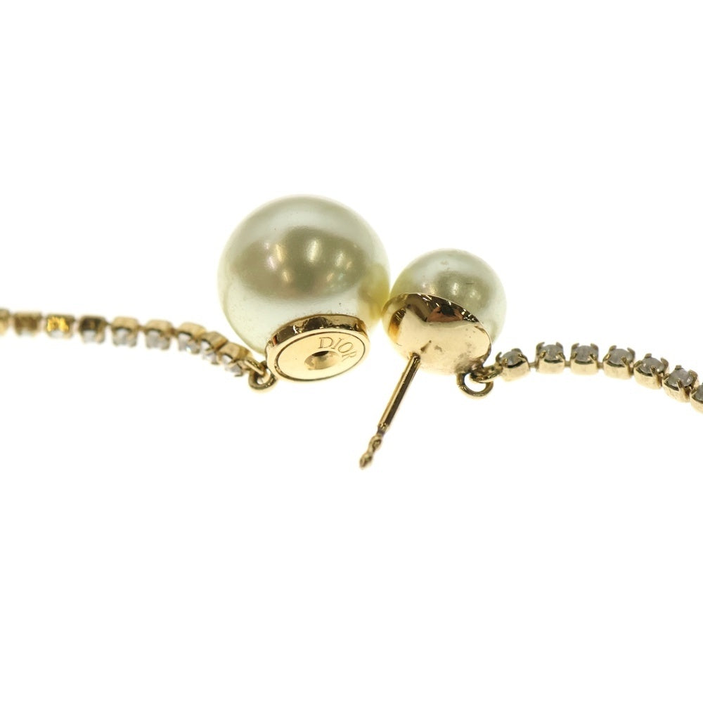 Christian Dior(クリスチャンディオール) トライバル ピアス フェイクパール×GP×ラインストーン スター ゴールド E1270TRICY_D301