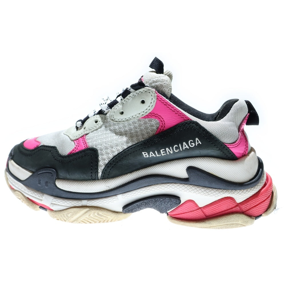 BALENCIAGA(バレンシアガ) Triple S トリプル S レースアップローカットスニーカー 524039 ホワイト/ブラック/ピンク 37/24.5cm