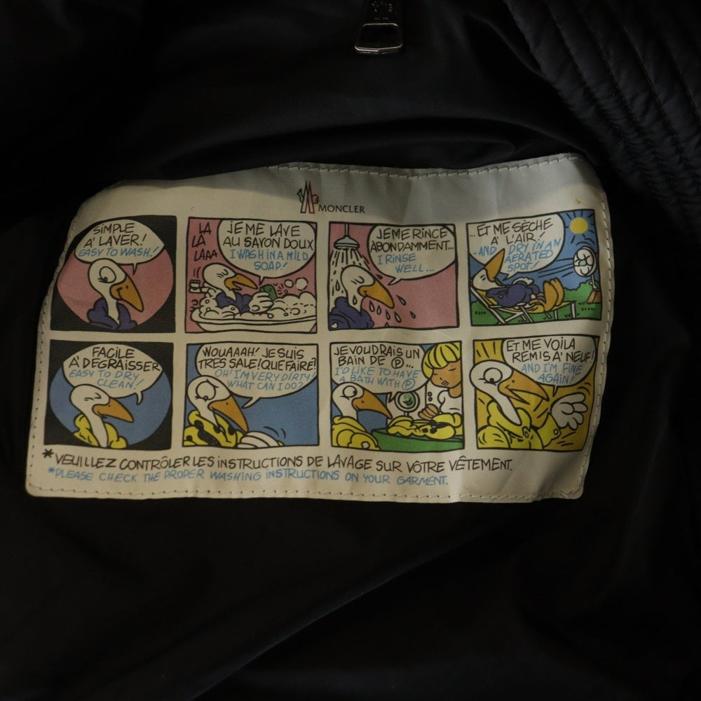 MONCLER(モンクレール) ALFRED アルフレッド ワッペンロゴ フーデッド ジップアップ ダウンジャケット ブラック 420914138385 53227