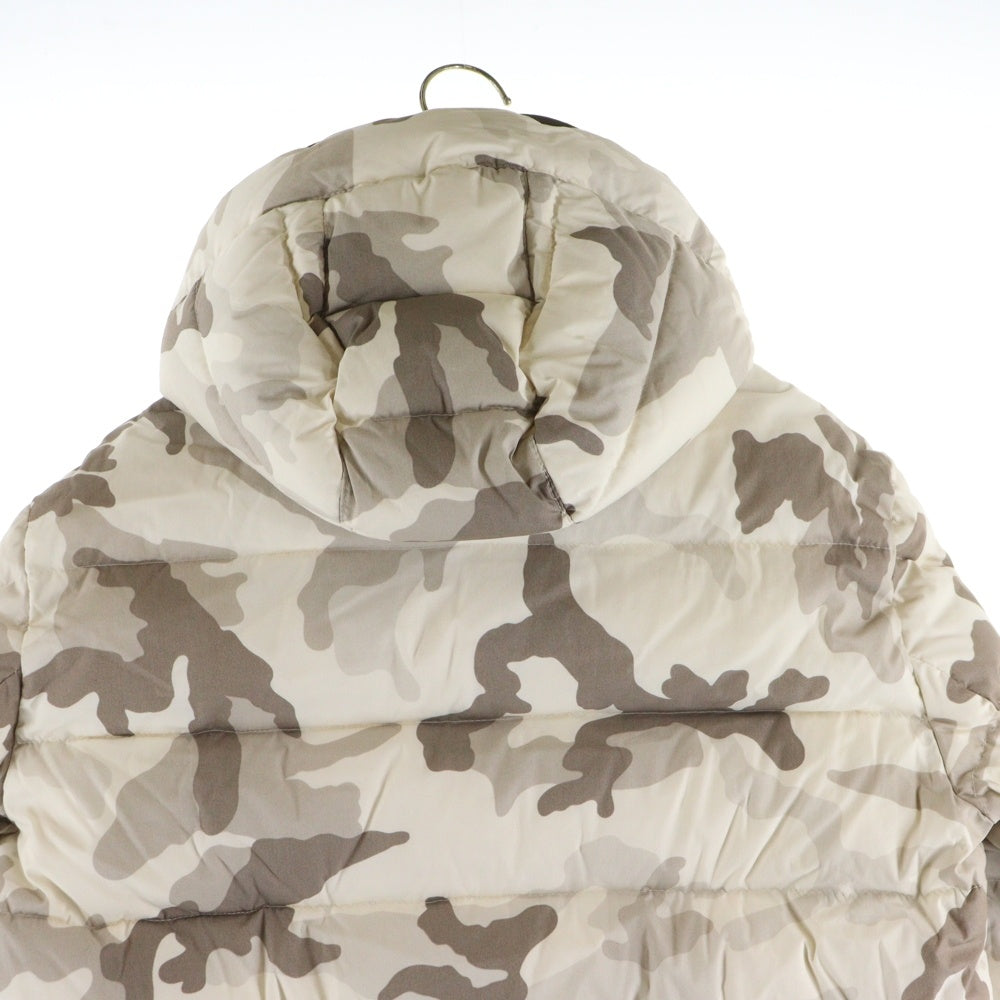 MONCLER(モンクレール) CHIMAY シメイ カモフラ 迷彩総柄 ワッペンロゴ フーデッド ジップアップ ダウンジャケット ベージュ 320914197205 54954