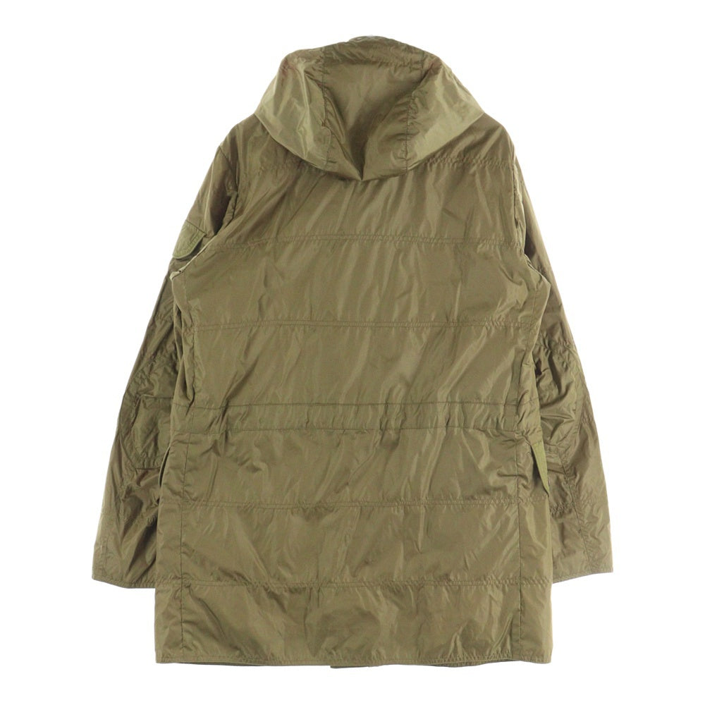 MONCLER(モンクレール) ALEXANDRE アレクサンドル ワッペンロゴ フーデッド ジップアップ ナイロン ロング ジャケット コート カーキ 1010924110850 54155
