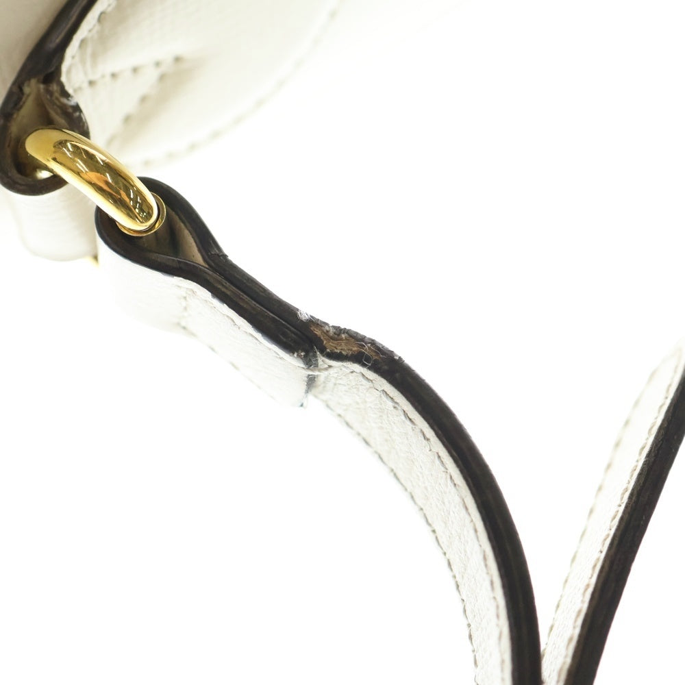 GUCCI(グッチ) ホースビット1955 ショルダーバッグ GGキャンバス×レザー ホワイト×ベージュ 645454 ゴールド金具