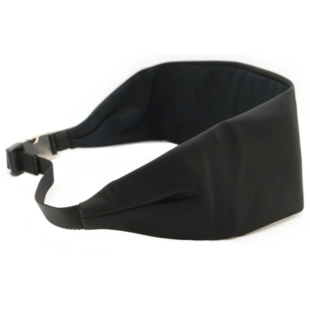 PRADA(プラダ) へアバンド カチューシャ ロゴ三角プレート ブラック ナイロン 1IH081 シルバー金具