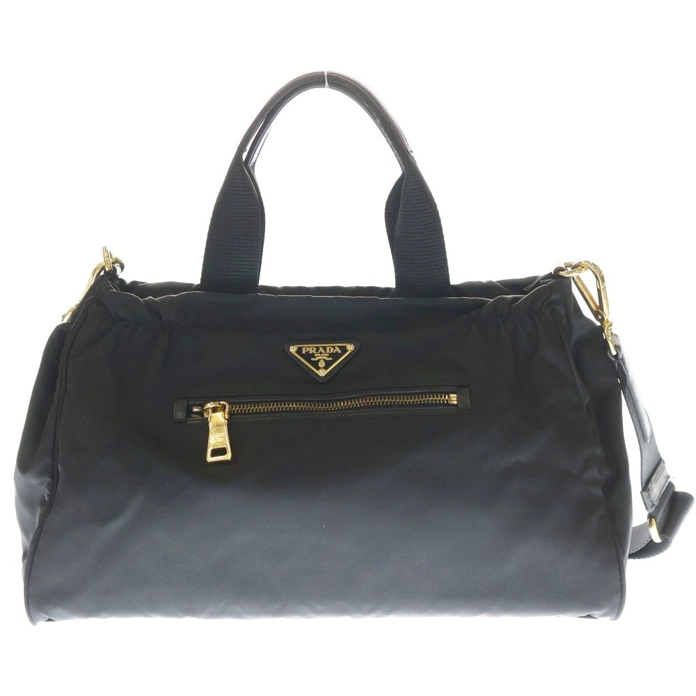 PRADA(プラダ) 2WAYバッグ ハンドバッグ ショルダーバッグ ブラック ナイロン B1843M ゴールド金具