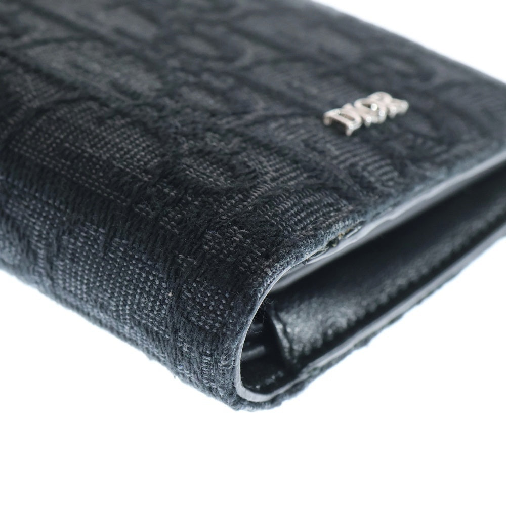 Christian Dior(クリスチャンディオール) オブリーク ジャガード 二つ折り財布 コンパクトウォレット ブラック 2OBBC027YSE_H03E