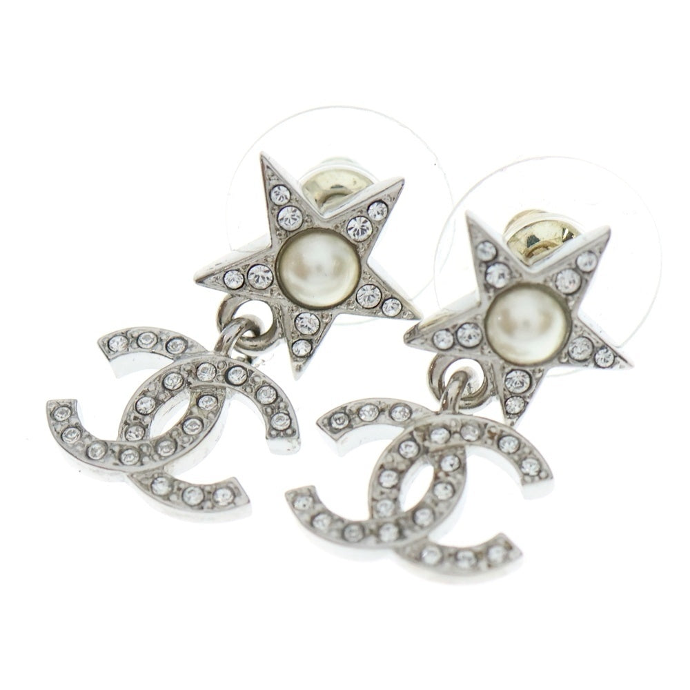 CHANEL(シャネル) ココマーク ラインストーン スターピアス パール