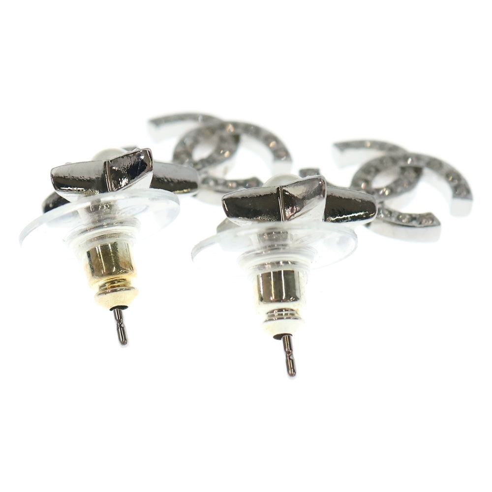 CHANEL(シャネル) ココマーク ラインストーン スターピアス パール シルバー GP