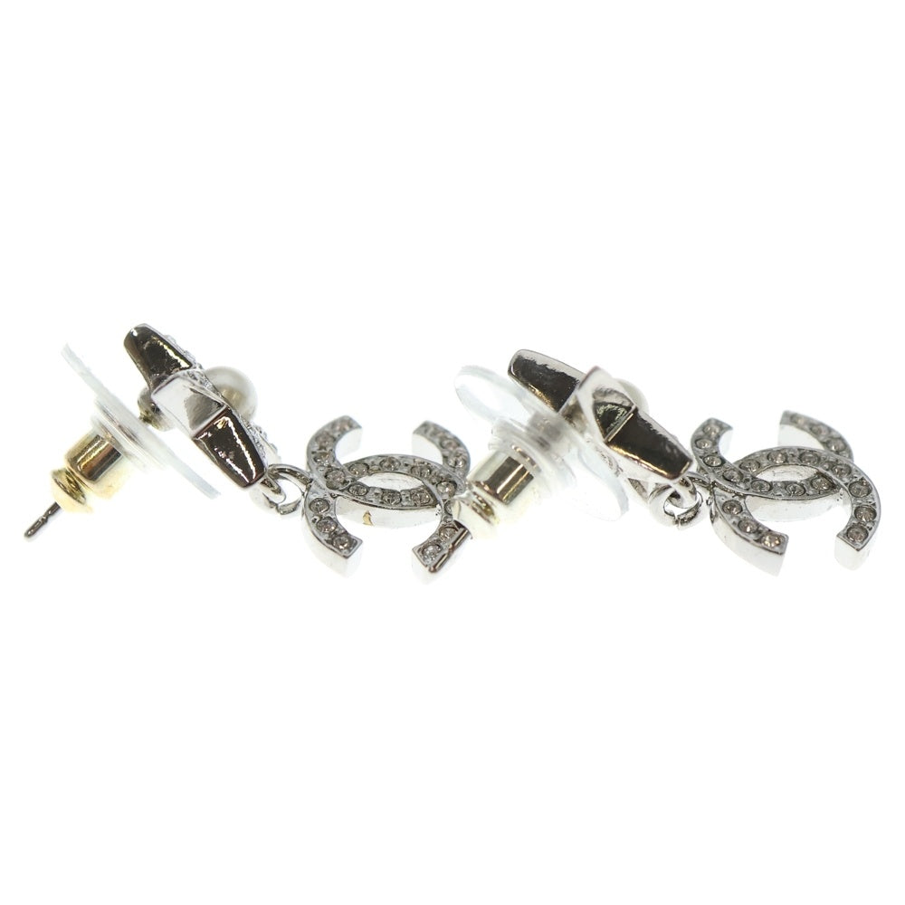 CHANEL(シャネル) ココマーク ラインストーン スターピアス パール シルバー GP