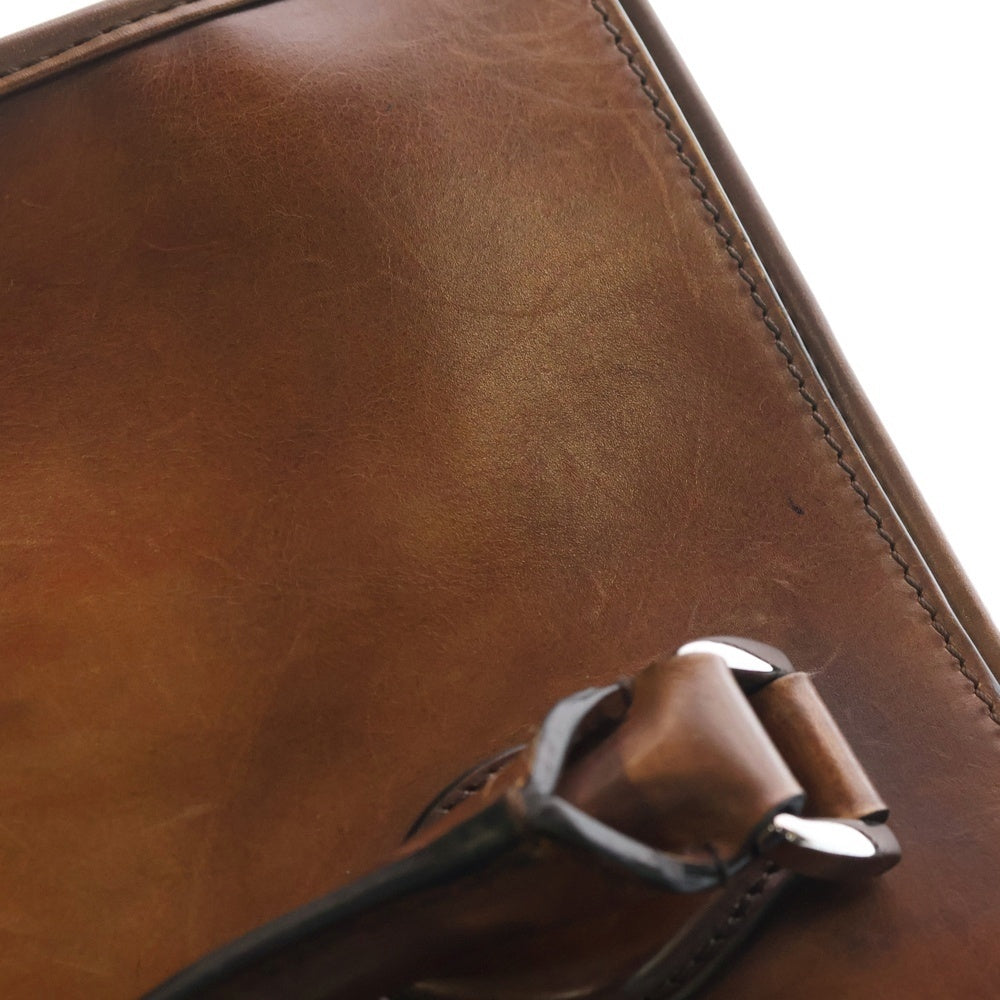 Berluti(ベルルッティ) アンジュール カリグラフィ ブリーフケース ビジネスバッグ ブラウン レザー レディース