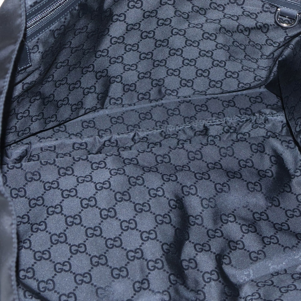 GUCCI(グッチ) シェリー ロゴ ラージ トートバッグ ハンドバッグ ブラック ナイロン 802172