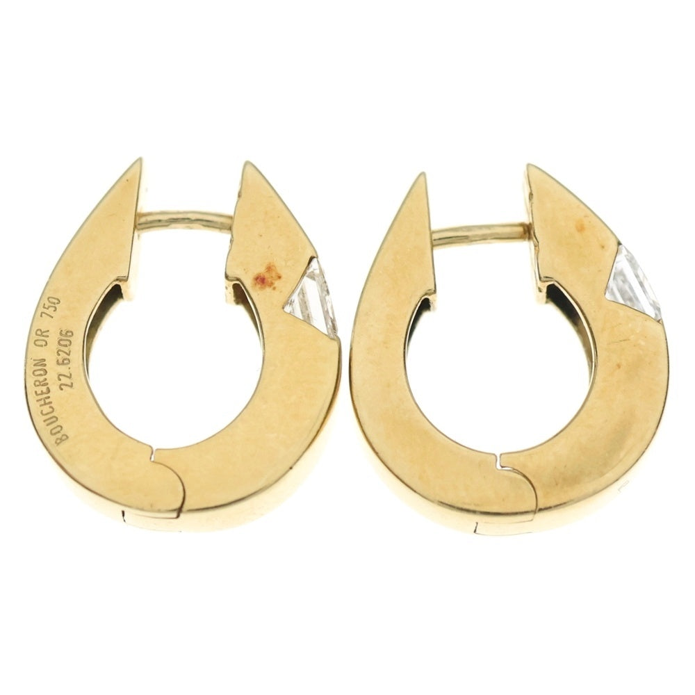 BOUCHERON(ブシュロン) プリンセスカットダイヤ フープピアス 750YG イエローゴールド レディース