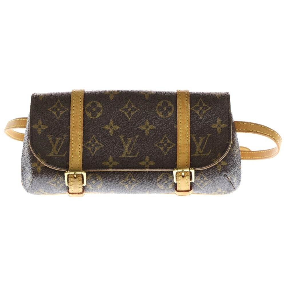 LOUIS VUITTON(ルイヴィトン) モノグラム マレル ショルダーバッグ ウエストバッグ ボディバッグ ブラウン レザー×PVC M51159 ゴールド金具 レディース