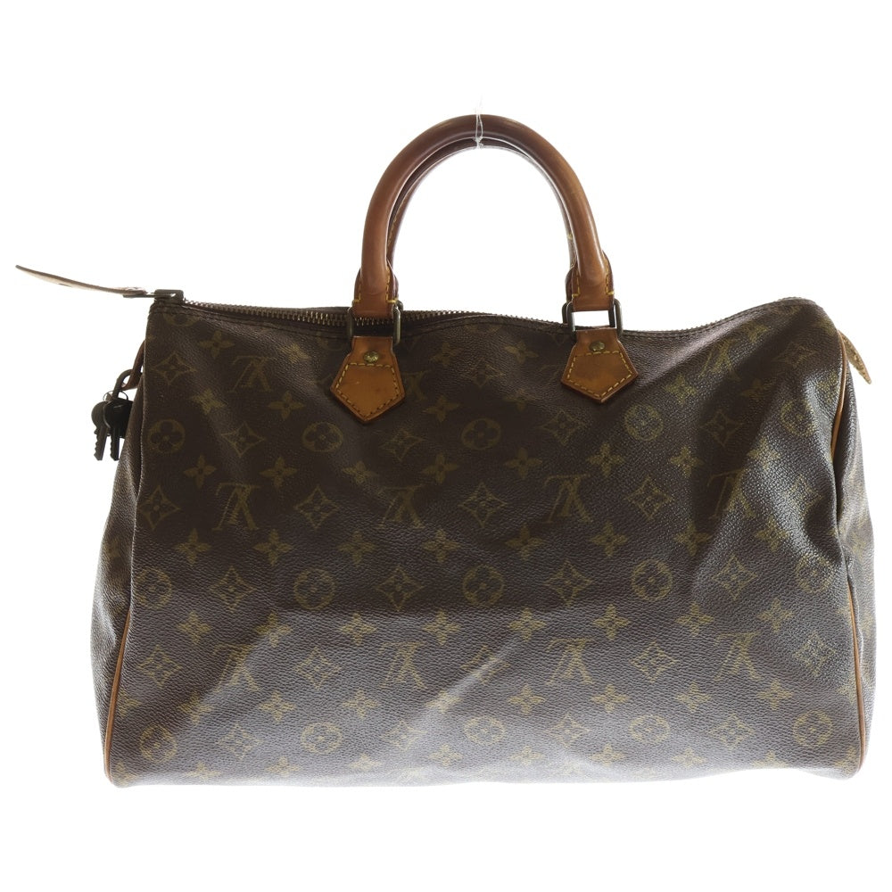 LOUIS VUITTON(ルイヴィトン) モノグラム スピーディ35 ミニボストンバッグ ハンドバッグ ブラウン レザー×PVC M41107 ゴールド金具 レディース