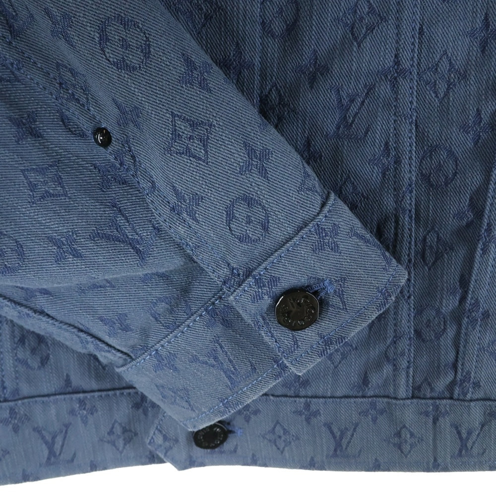 LOUIS VUITTON(ルイヴィトン) 19AW モノグラム総柄ジャガード デニム トラッカージャケット ネイビー RM192M QJQ HHA20W