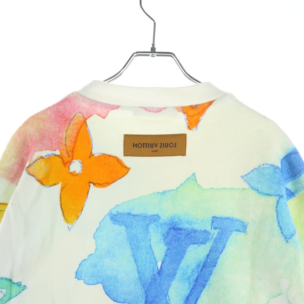 LOUIS VUITTON(ルイヴィトン) 21SS モノグラム ウォーターカラー 総柄プリント クルーネック プルオーバースウェットトレーナー マルチカラー ホワイト RM211V AU4 HLY02W