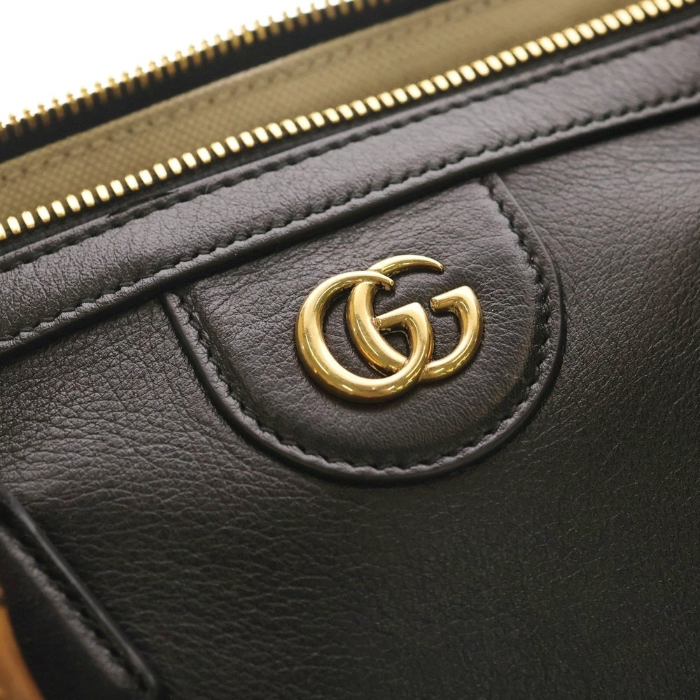 GUCCI(グッチ) ダイアナ バンブー ボストンバッグ 2WAY レザーハンドバッグ ショルダーバッグ ブラック 655663 レディース