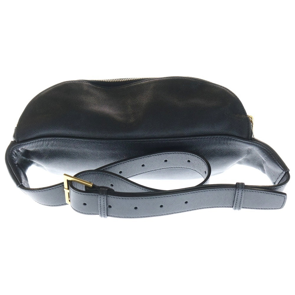 SAINT LAURENT PARIS(サンローランパリ) Y.S.L ベルトバッグ ショルダーバッグ ボディバッグ クラシックモノグラム ブラック グレインドプードル エンボスレザー 589959 ゴールド金具 レディース