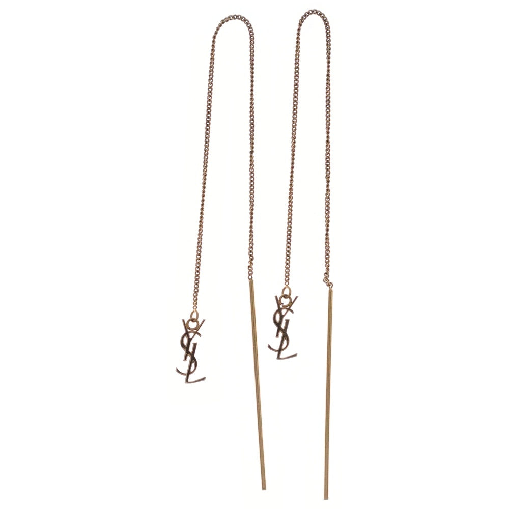 SAINT LAURENT PARIS(サンローランパリ) カサンドラ スレッダー イヤリング YSLロゴ メタル ピアス ゴールド GP 635450 レディース